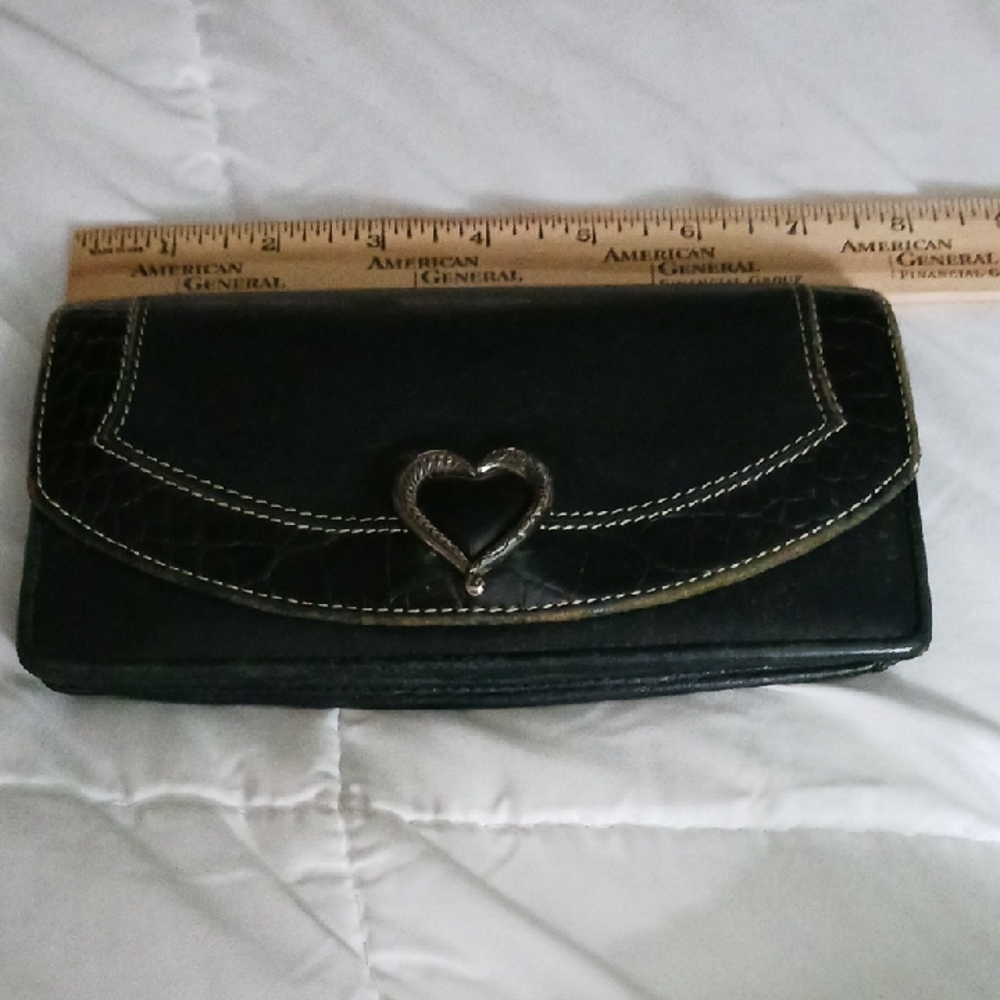 Brighton Black Wallet with Heart Embellishment